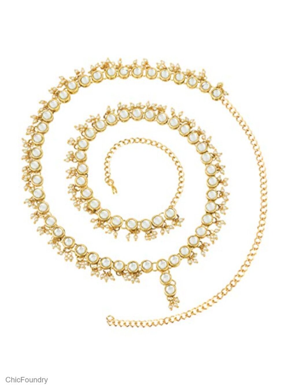 Indian Ethnic Faux Stone Beaded Waist Chain Belt for Saree Bridal Jewelry